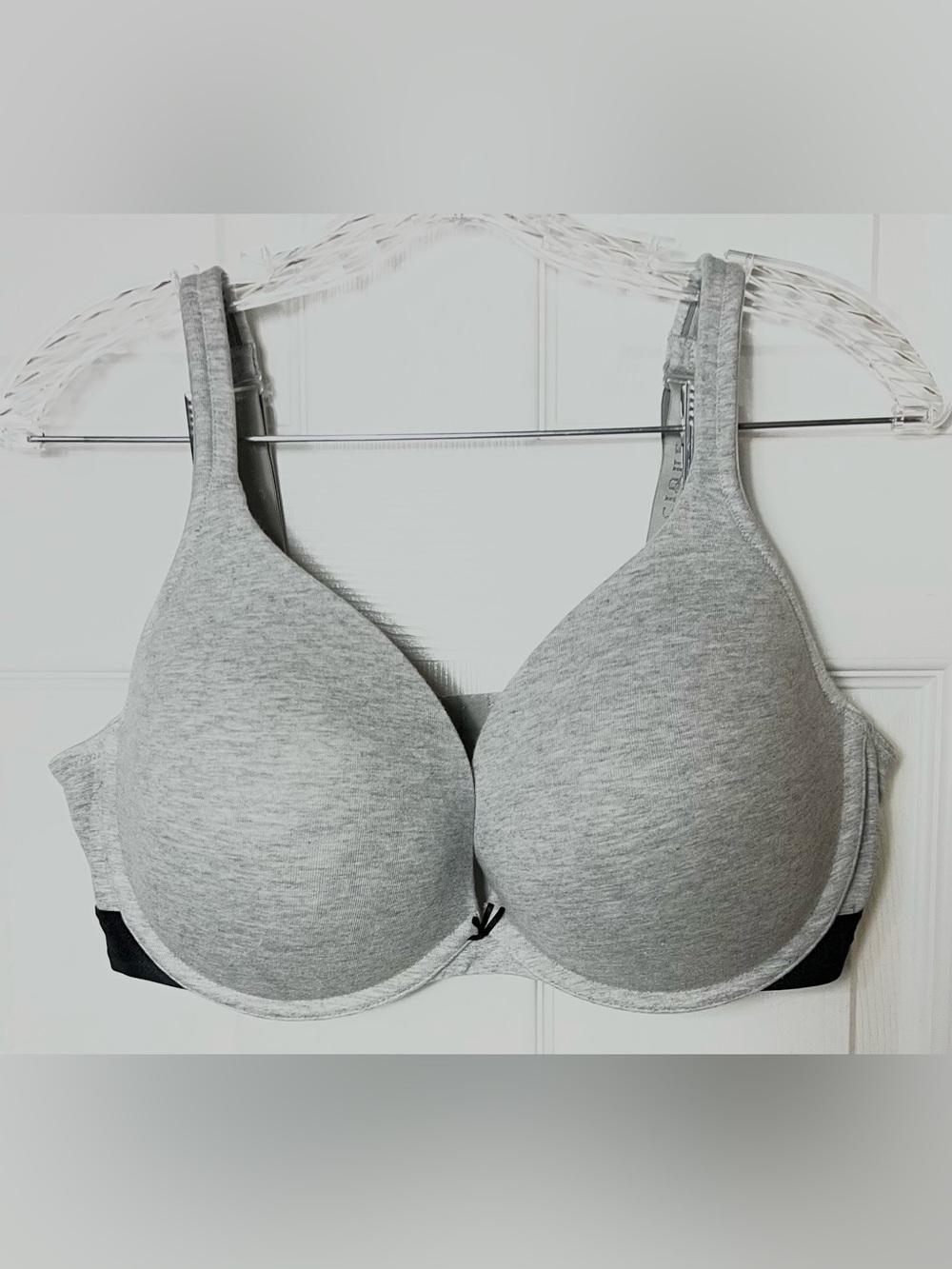 Cacique Plunge Bra T Shirt Bra Underwire Padded Push Up Bra Ivory Grey 40DDD